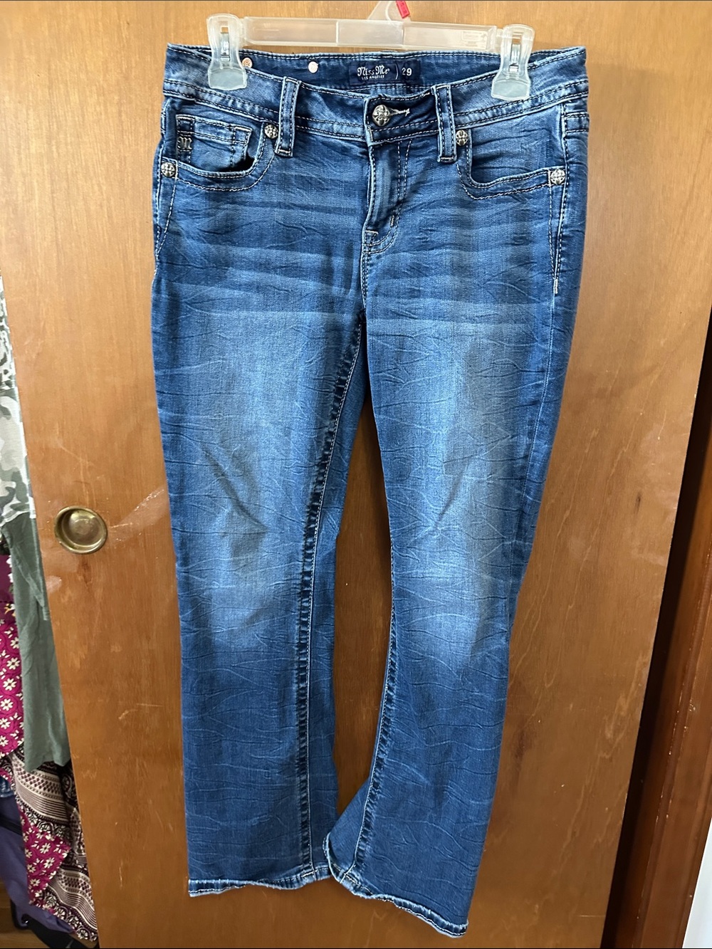 Miss Me Blue Boot Cut Jeans with Faded Detail